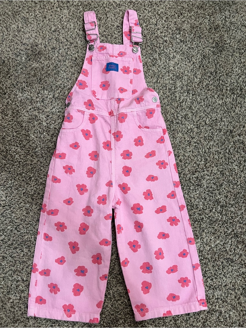 Zara Floral Twill Overalls